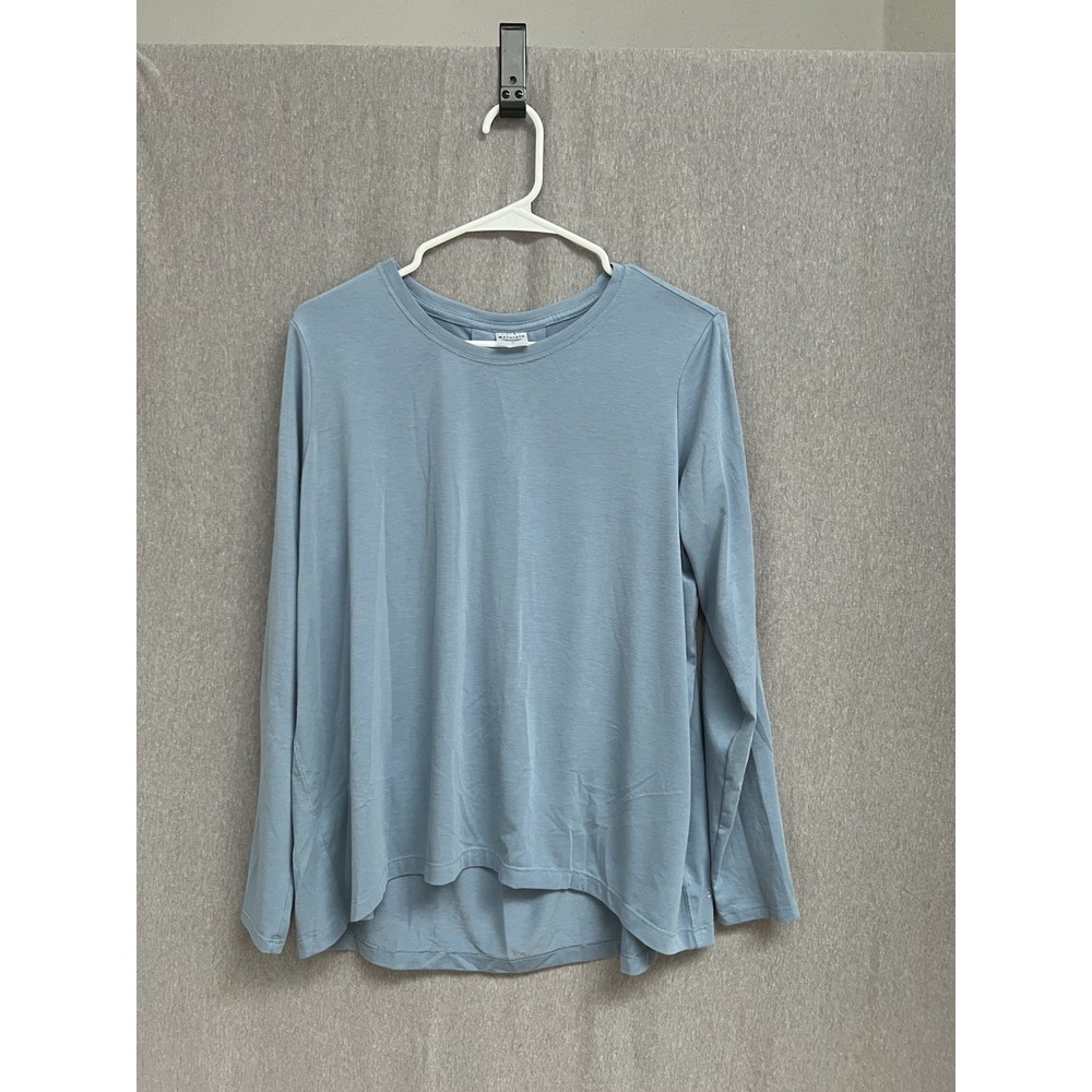 Athleta Sz M Womens Flowy Long Sleeve Top Blue